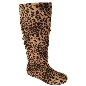 Soda Slouchy Animal Print Bohemian Relaxed Round Toe Knee High Boot (NWT)